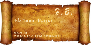 Hübner Barna névjegykártya