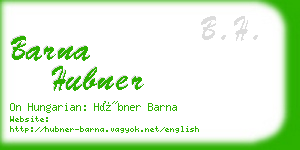 barna hubner business card